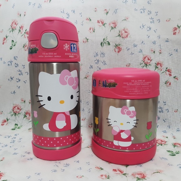 Hello Kitty Other - Hello Kitty Thermos Water Bottle & Food Container
